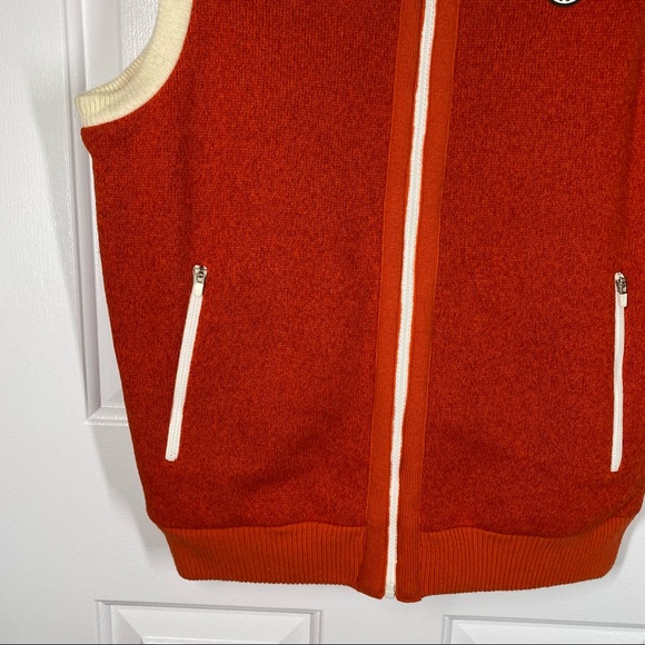KYJ Golf Orange and Cream Color Block Zip Front Vest - Picture 3 of 7